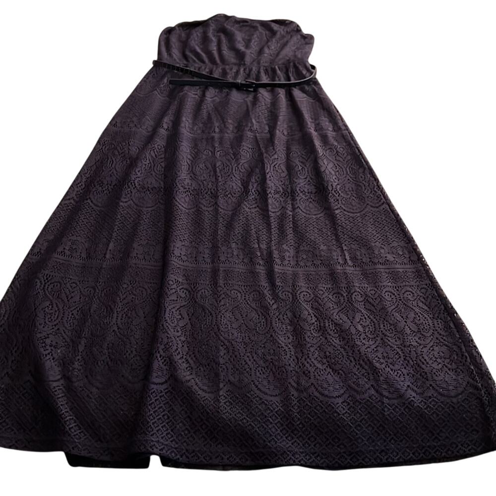No Comment XL Navy Blue Lace Strapless Maxi Dress Juniors Beach Travel - Picture 7 of 8